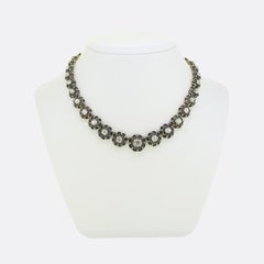 Victorian 40.00 Carat Diamond and Enamel Rivière Necklace