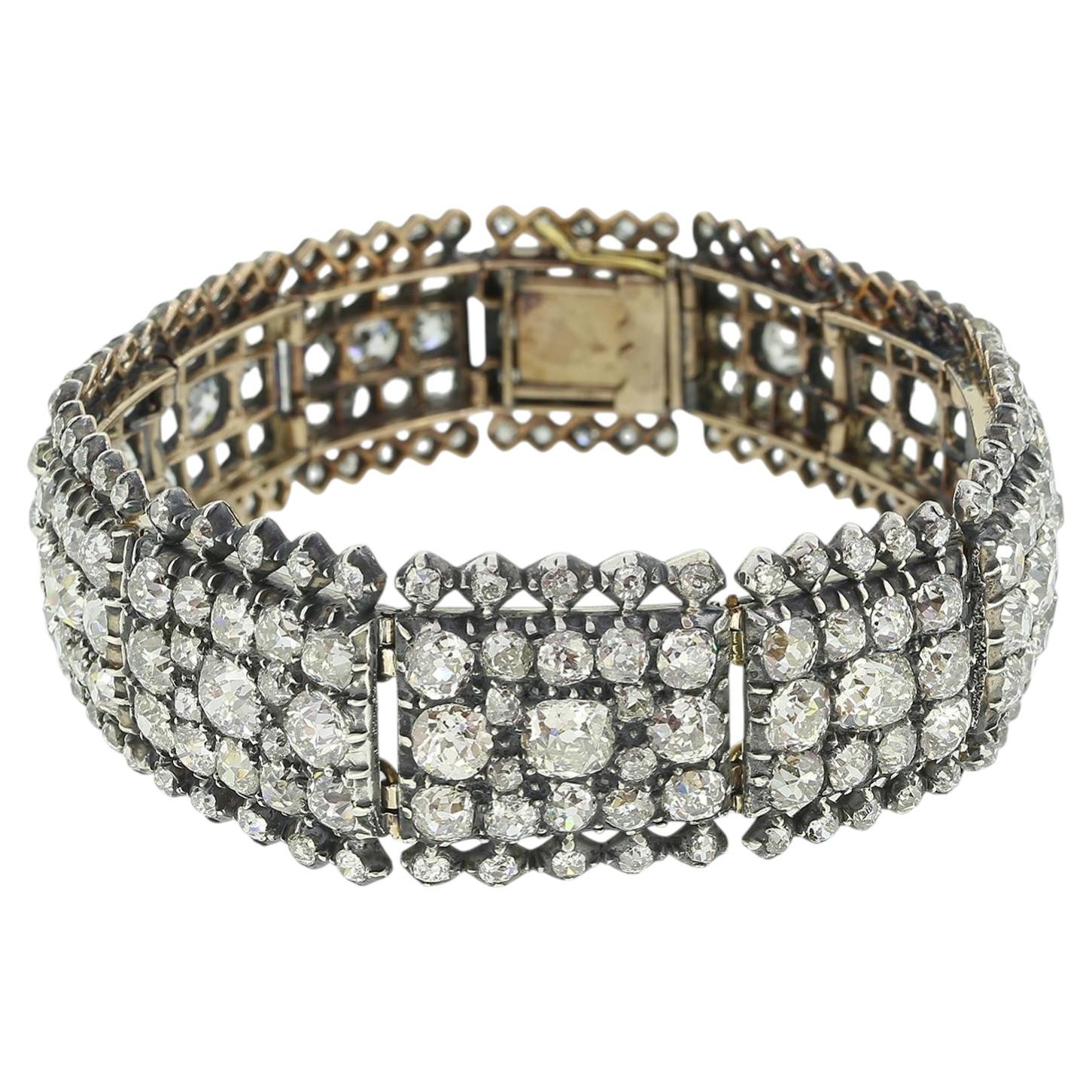 Bracelet victorien de 40,00 carats de diamants en grappe