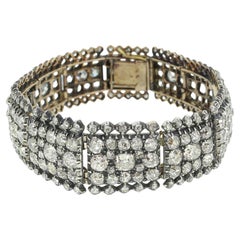 Victorian 40.00 Carat Diamond Cluster Bracelet