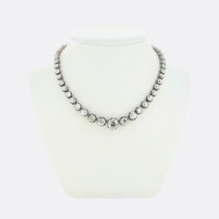 Victorian 40.00 Carat Diamond Riviere Necklace