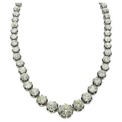 Victorian 40.00 Carat Diamond Riviere Necklace