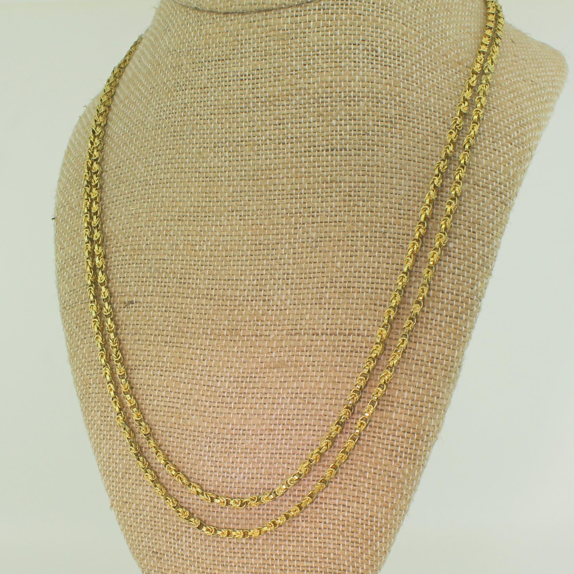 Victorian Yellow Gold Longaurd Chain For Sale 1