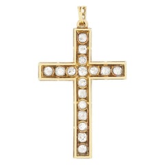 Victorian 4.25ct Diamond Cross Pendant, c.1880s