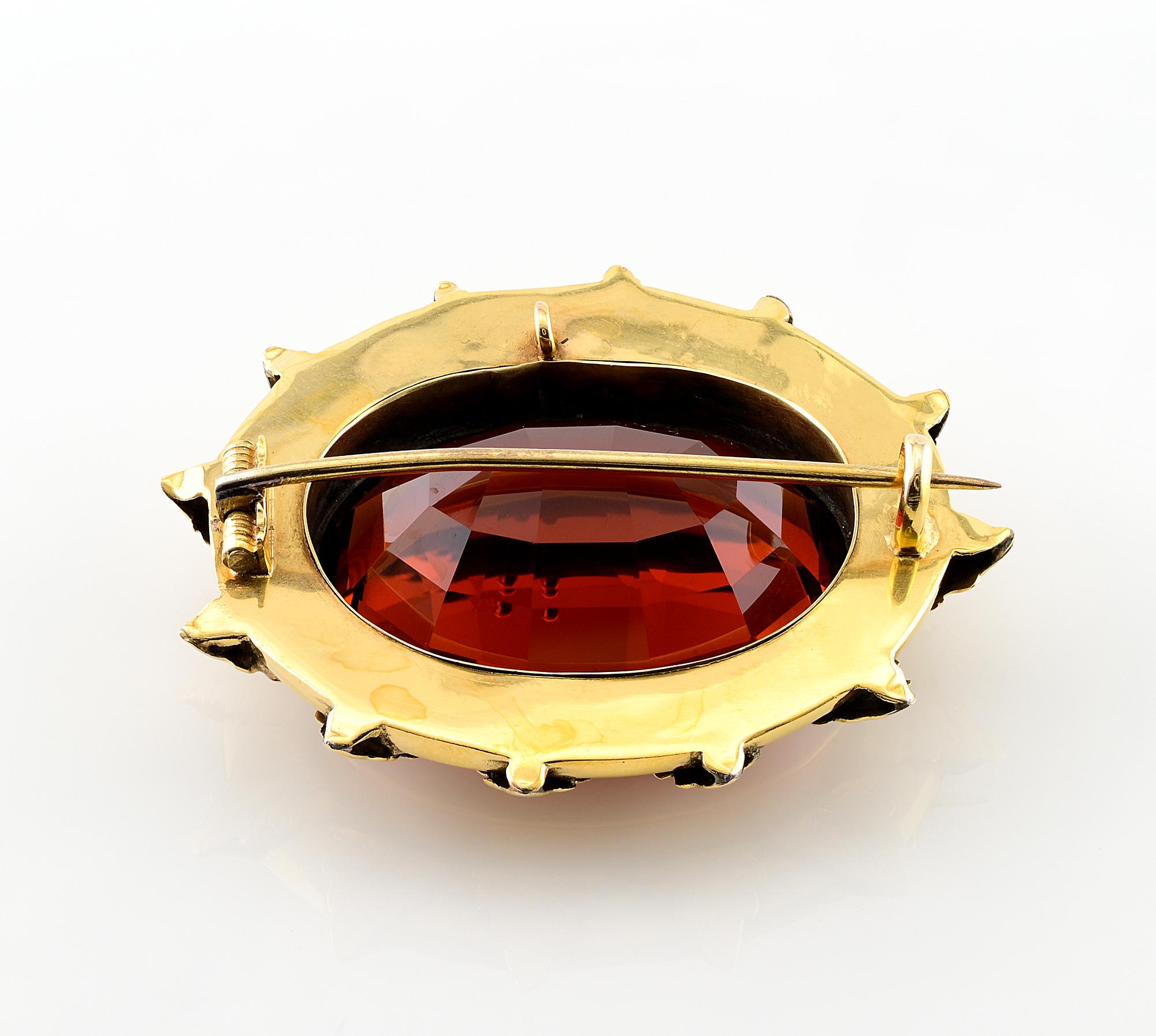 Spilla vittoriana da 44,50 ct Madeira Citrino 18 KT 1