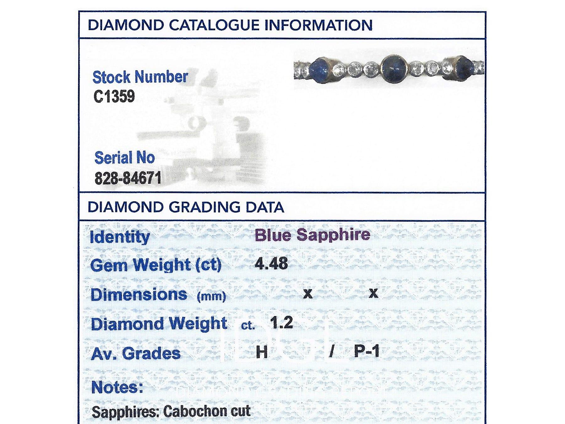 Victorian 4.48 Carat Sapphire 1.20 Carat Diamond Yellow Gold Bangle For Sale 4