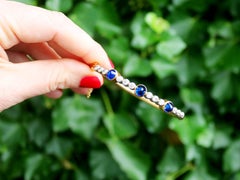 Victorian 4.48 Carat Sapphire 1.20 Carat Diamond Yellow Gold Bangle