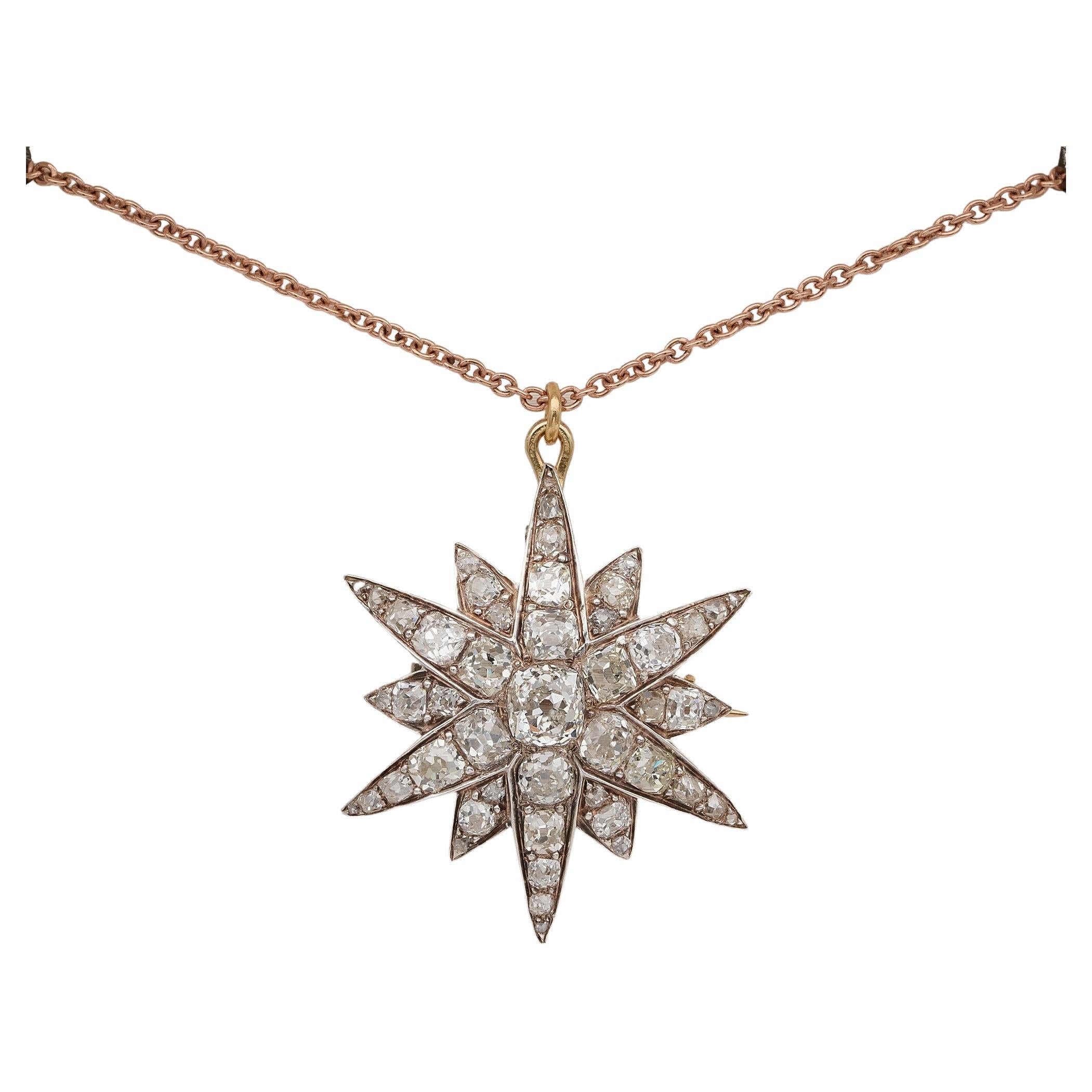 Genuine Madeira Citrine and Lab Grown Diamond Silver Star Shape Pendant Necklace main image 0