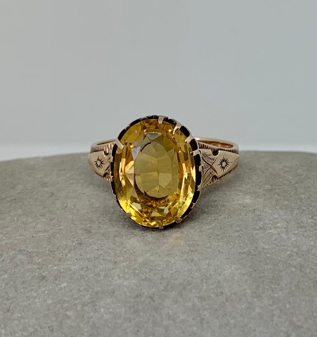 citrine antique ring