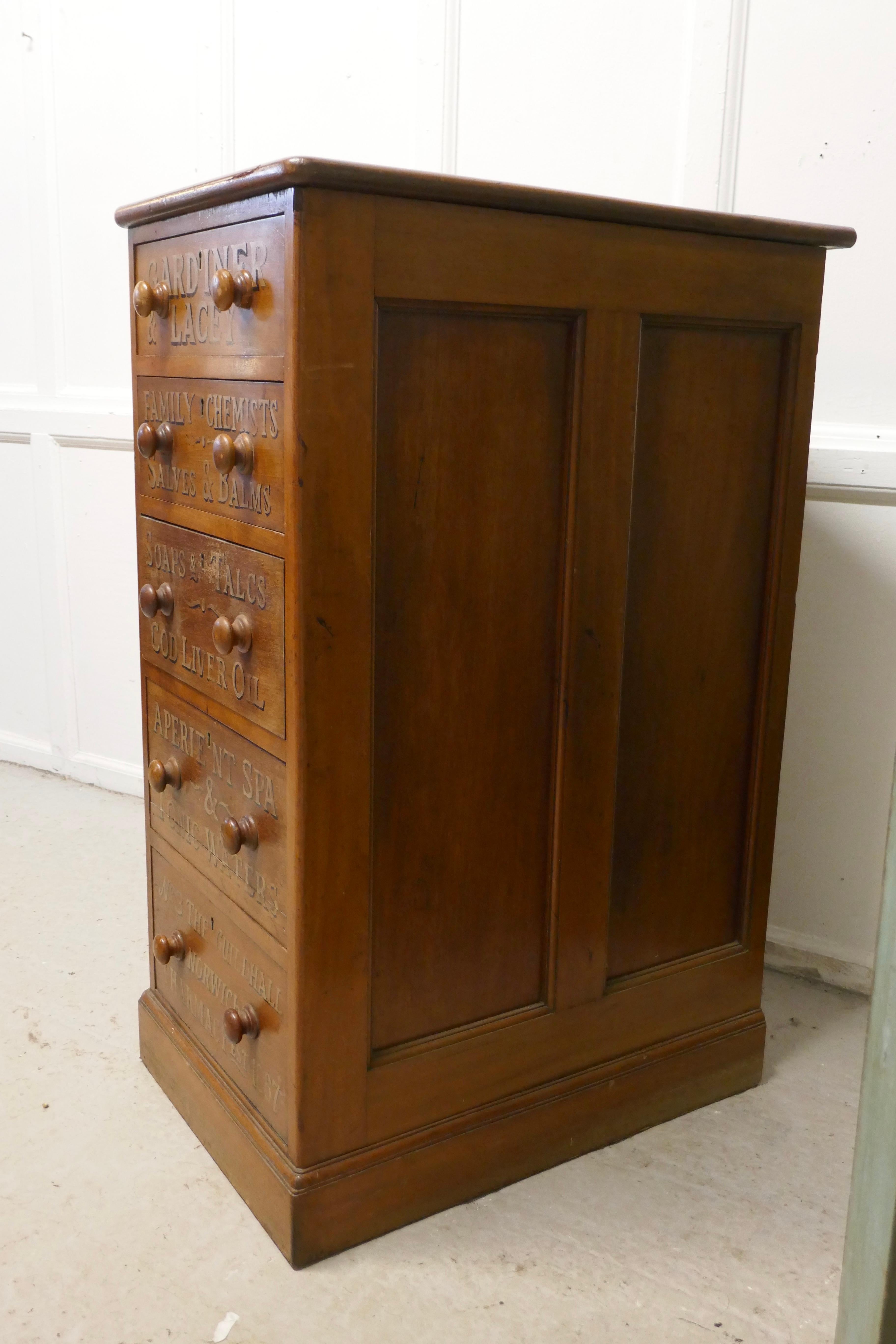  Victorian 5 Drawer Pharmacy Chest of Drawers     For Sale 4