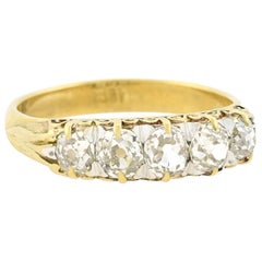 Victorian 5-Stone 1.20 Total Carat Old Mine Cut Diamond Ring