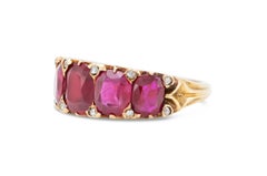 Victorian 5 Stone No-Heat Burma Ruby Ring