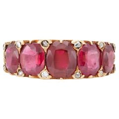 Victorian 5 Stone No-Heat Burma Ruby Ring