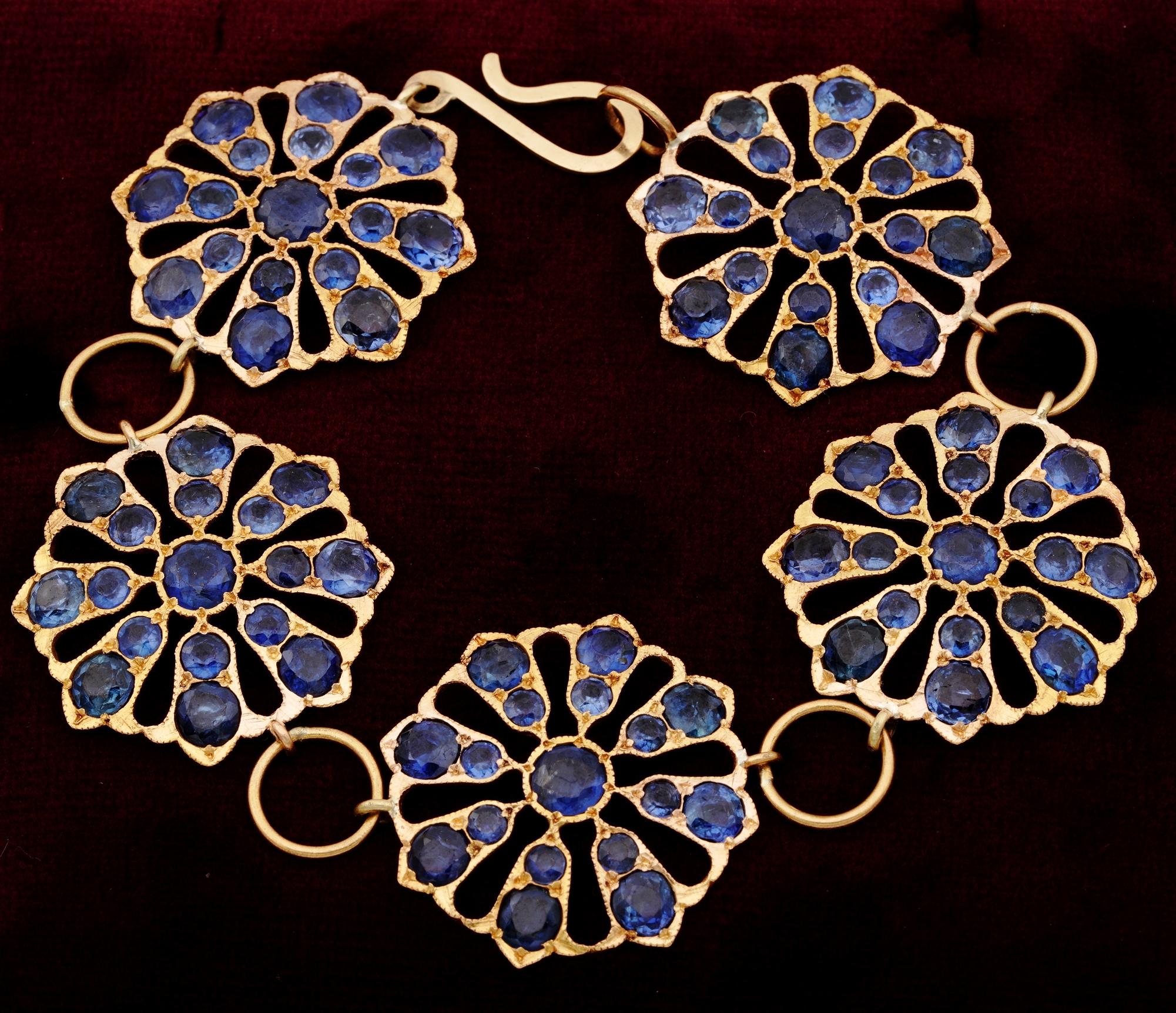 This is so Beautiful!

Please find for sale this truly fabulous find
A sensational original Victorian stepping back to 1890 ca, rare lacy flower work, overwhelmed by old cut Natural NO HEAT Ceylon Sapphire
Forming a magical effect between the