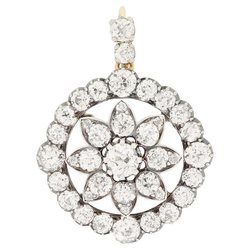 Ciondolo/spilla vittoriana con diamante da 5,00 ct. 1880 ca.