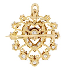 Victorian 5.35ct Diamond Brooch Pendant, c.1880s