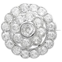 Victorian 5.50ct Diamond Brooch in 9k White Gold & Silver, Circa 1870