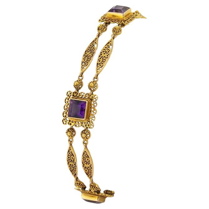 Victorian 5ct Amethyst Bracelet, c.1880s