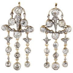 Victorian 6.0 Carat Diamond Plus Rare Chandelier Earrings