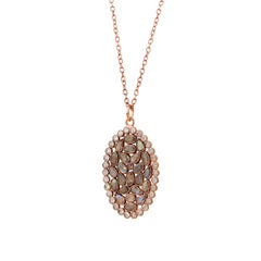 Victorian 6.65 Cttw, Labradorite and Topaz Floral Pendant Necklace in Silver