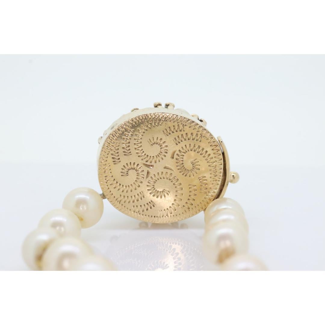 Collana vittoriana di perle da 6 mm a 10 mm con ametista e chiusura con semi di perla in 14k. 24 pollici in vendita 6