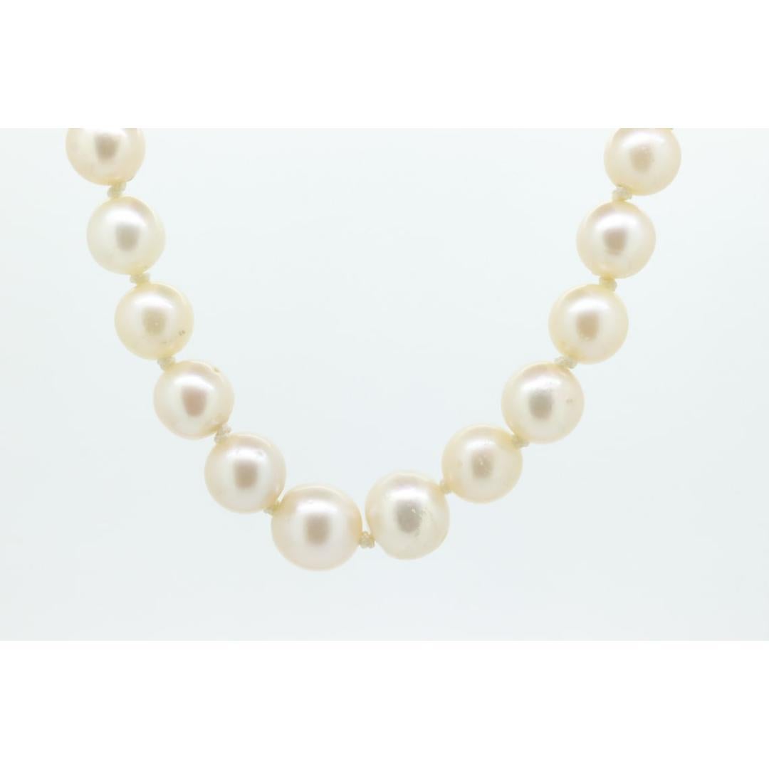 Collana vittoriana di perle da 6 mm a 10 mm con ametista e chiusura con semi di perla in 14k. 24 pollici in vendita 2