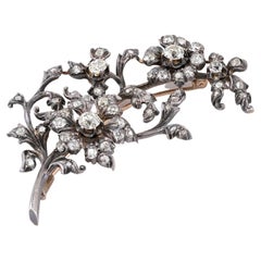 Broche Victoriano de 7,50 Diamantes en Spray Floral