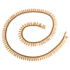Victorian 18 Karat Gold French Decorative Fringe Chain