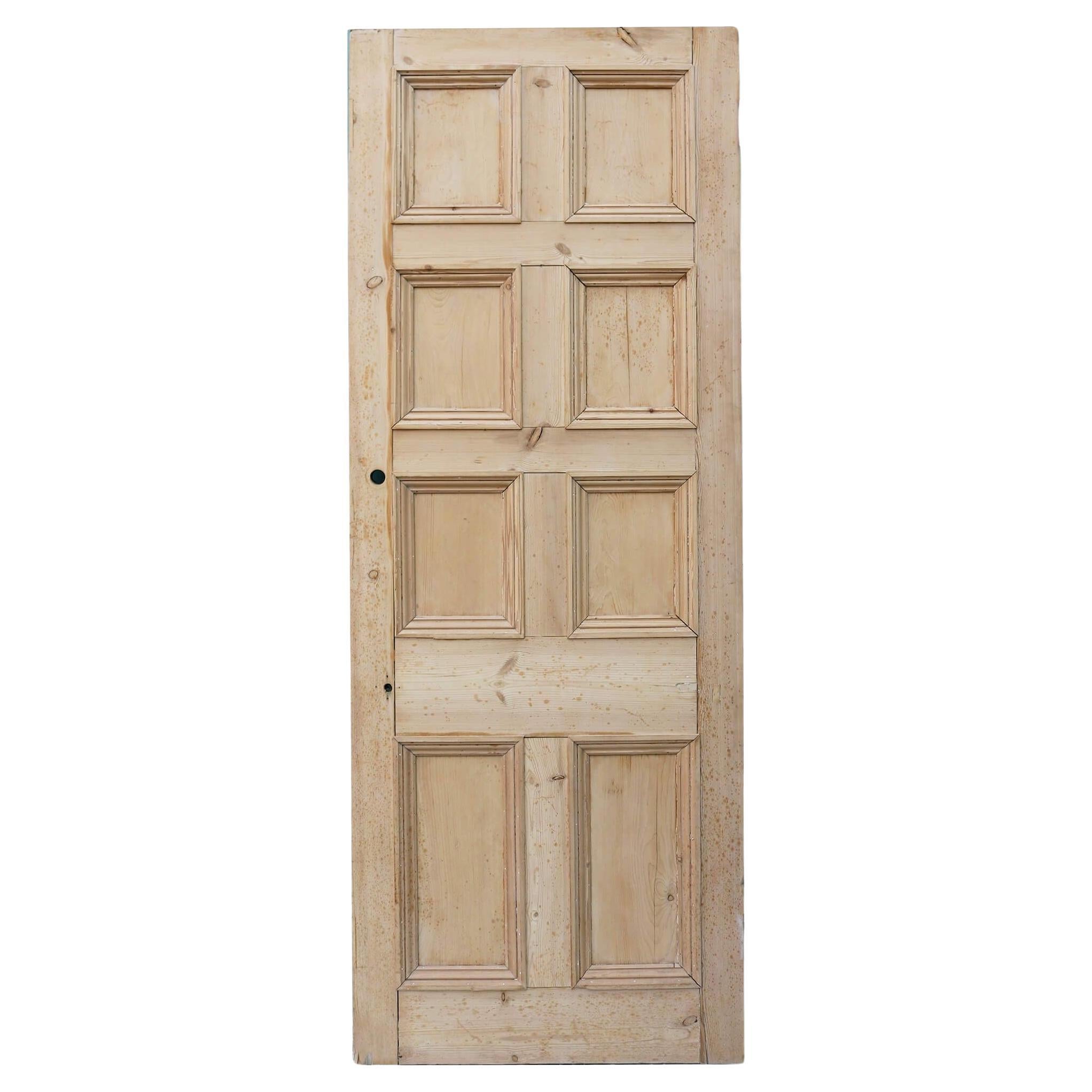 Victorian 8-Panel Pine Front Door For Sale