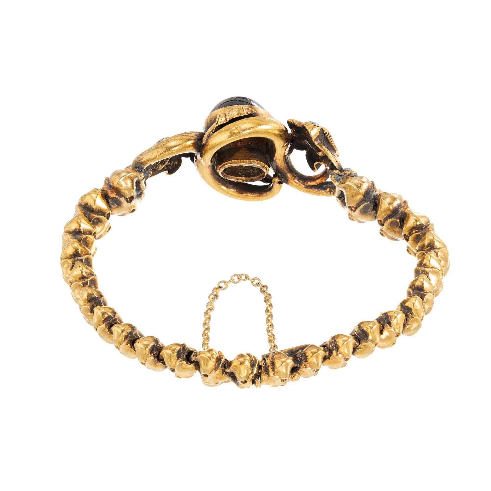 Bracelet Victorien 8.00 Carat Grenat Diamant Or Jaune Bon état - En vente à Stamford, CT