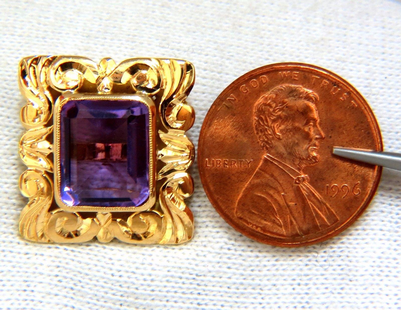 Victorian 8.50 Carat Natural Amethyst Earrings 18 Karat In New Condition In New York, NY