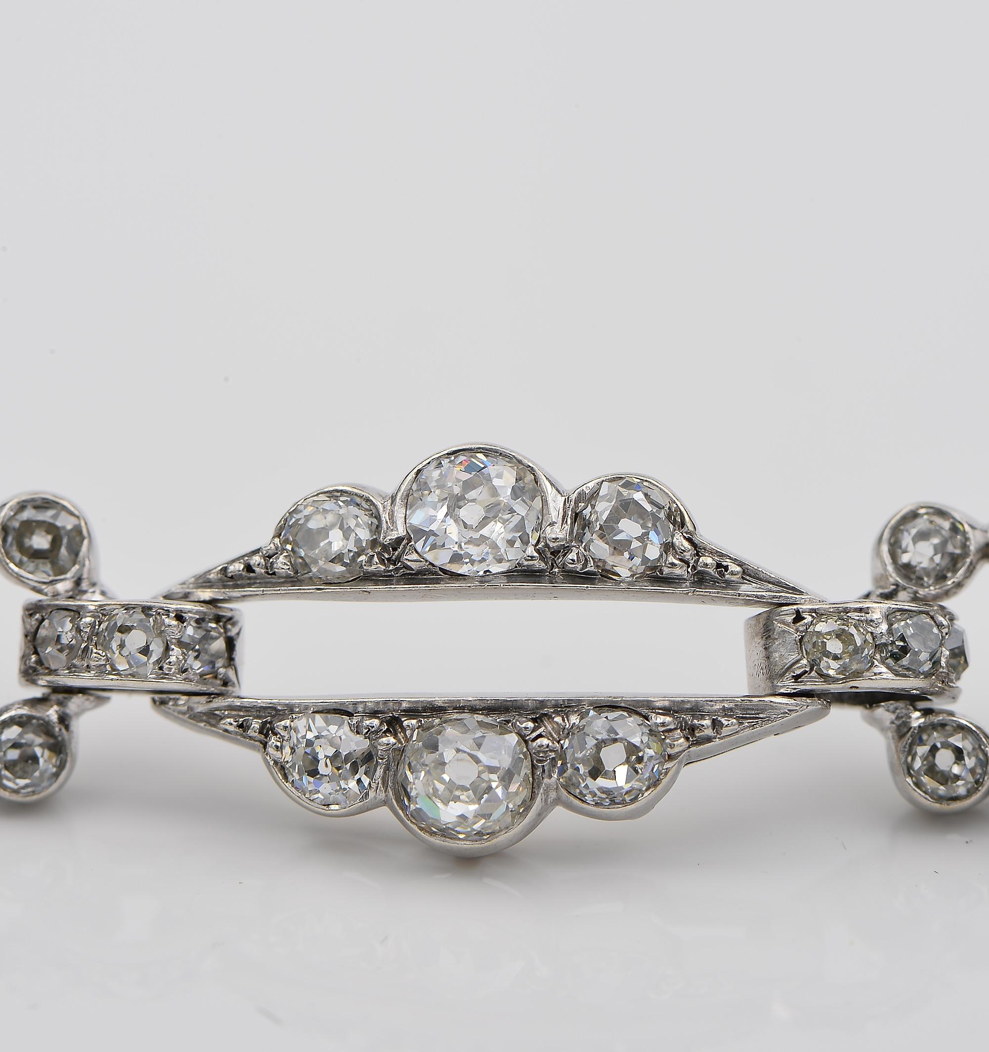 Women's or Men's Victorian 8.50 Ct Old Mine Diamond 18 KT Bracelet For Sale