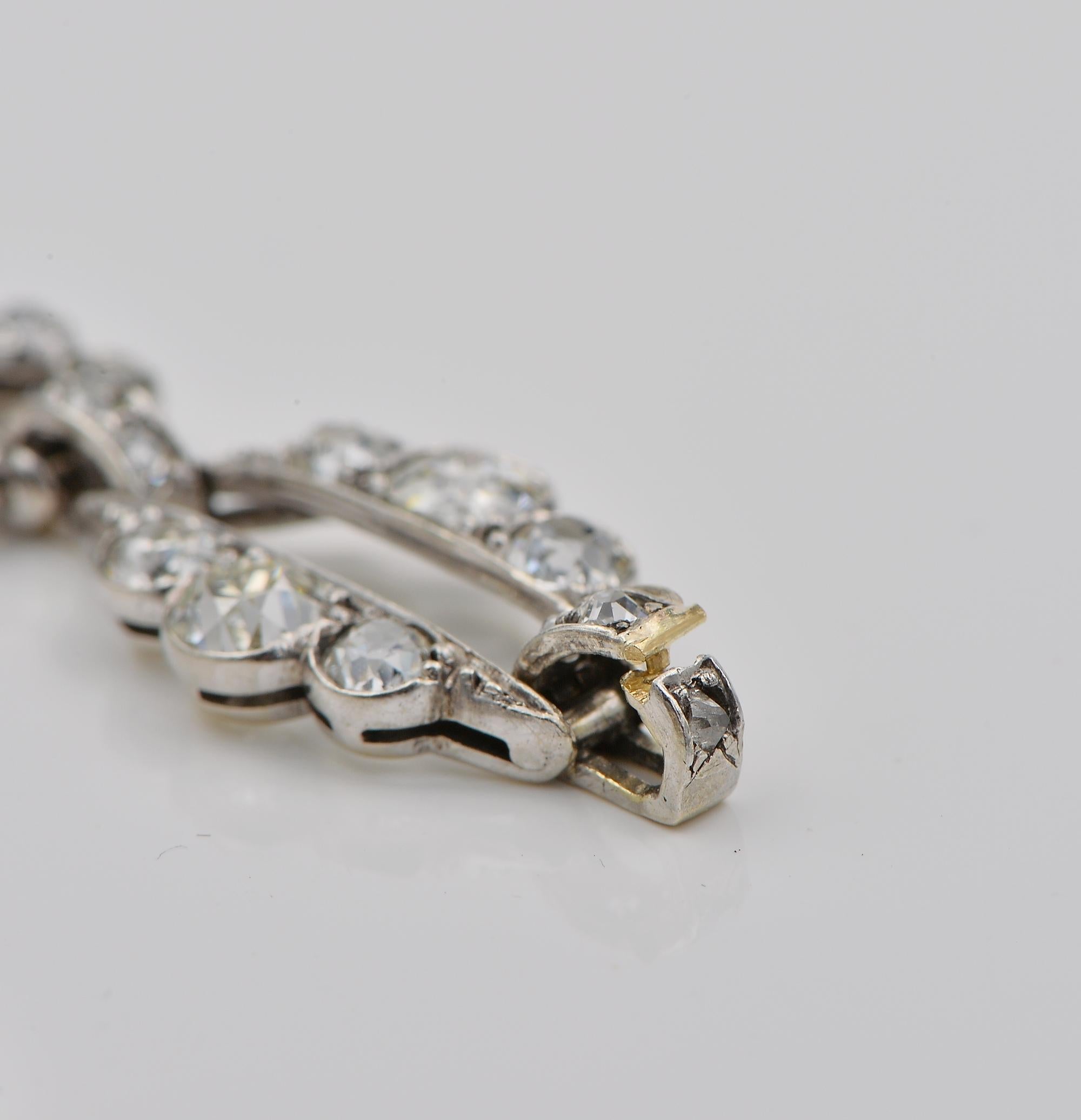 Victorian 8.50 Ct Old Mine Diamond 18 KT Bracelet For Sale 1