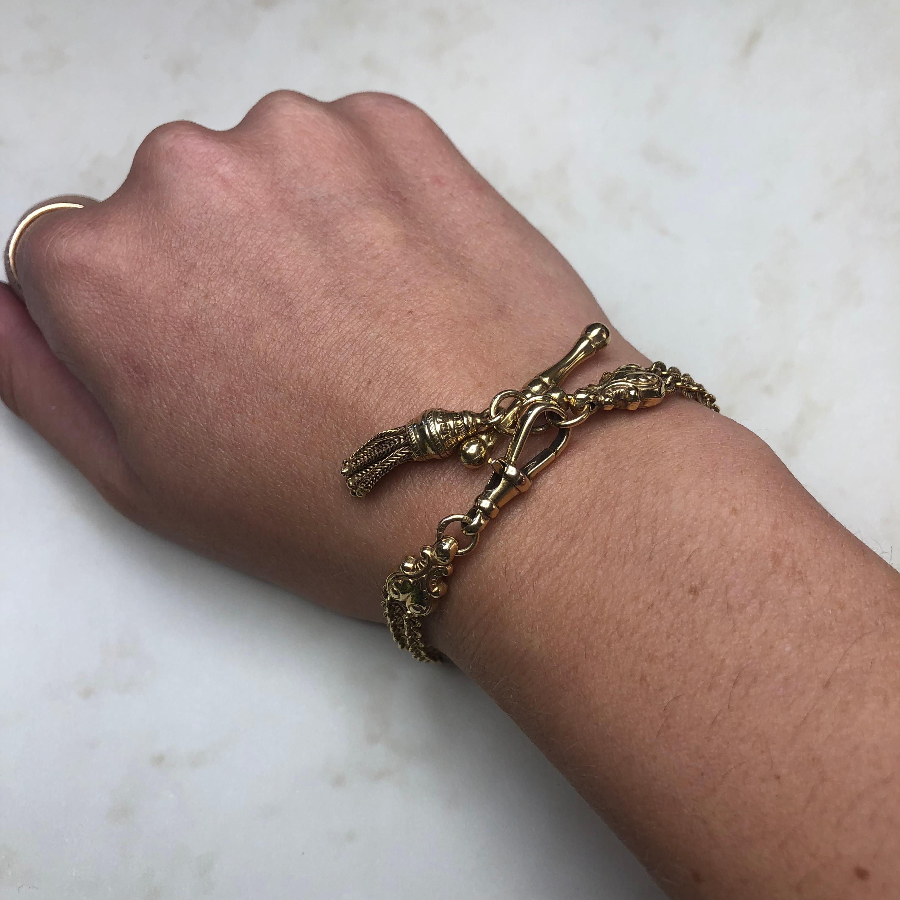 Women's or Men's Victorian 9 Carat Albertina Bracelet