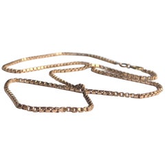 Victorian 9 Carat Box Link Gold Chain Necklace
