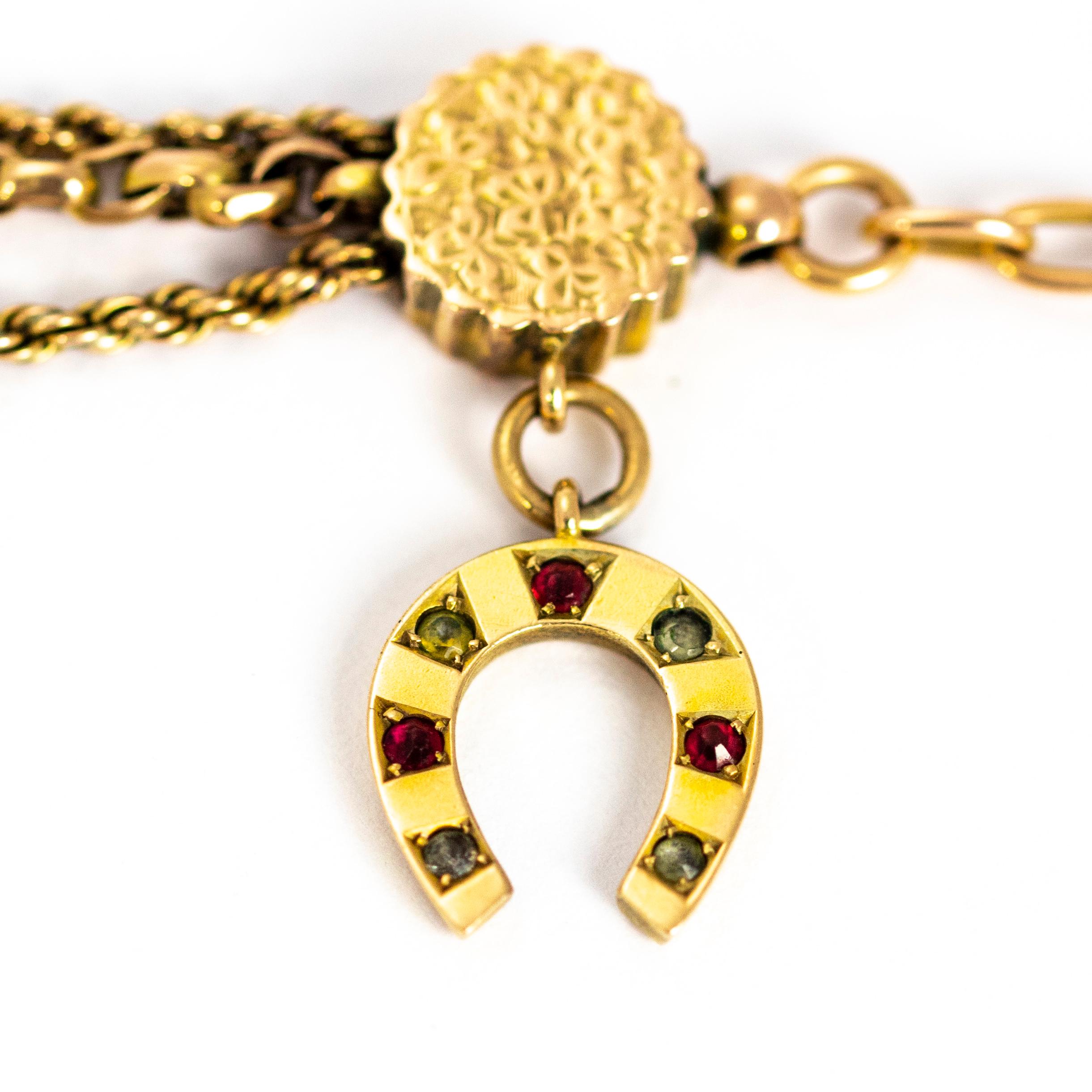 Victorian 9 Carat Gold Albertina Bracelet In Good Condition In Chipping Campden, GB