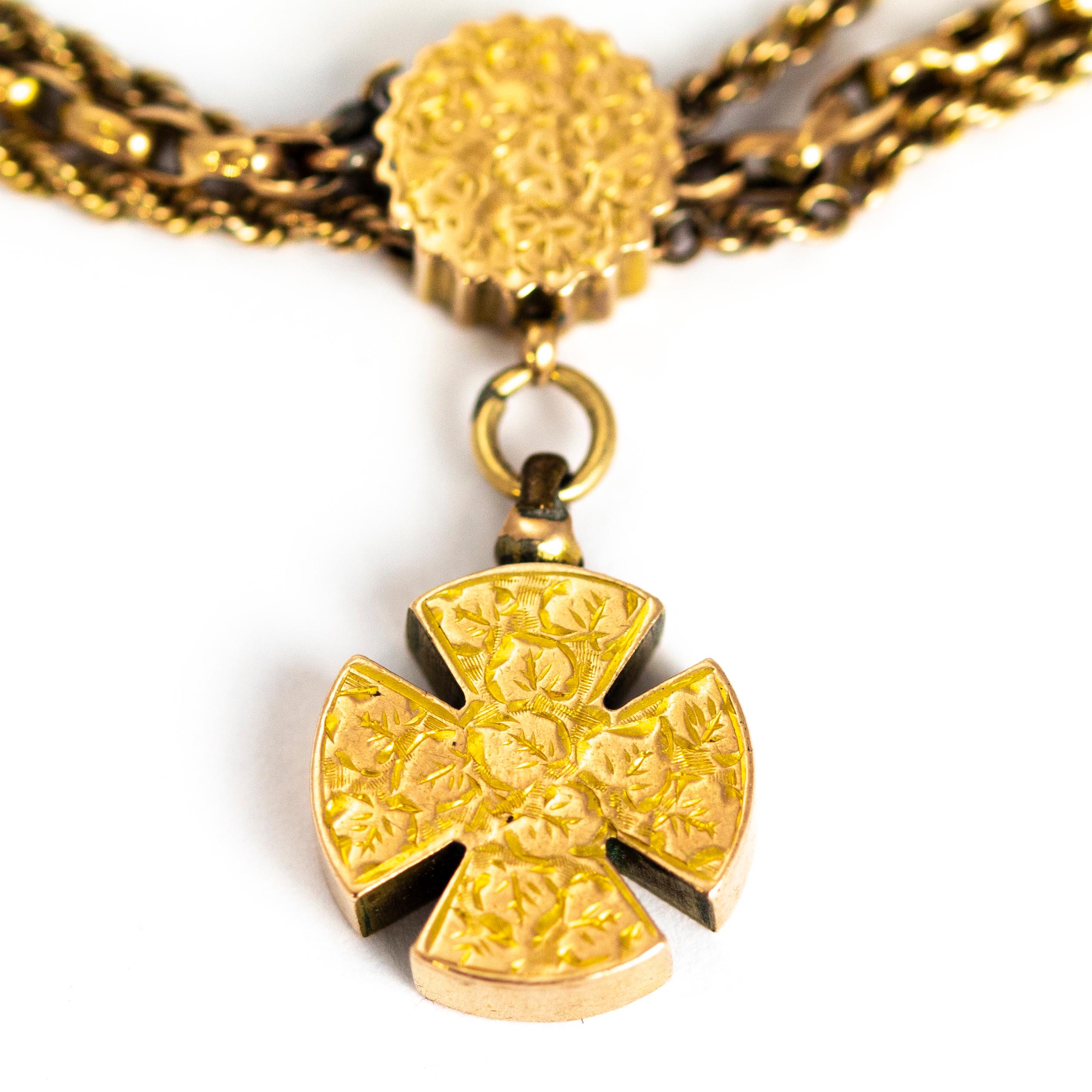 Women's or Men's Victorian 9 Carat Gold Albertina Bracelet