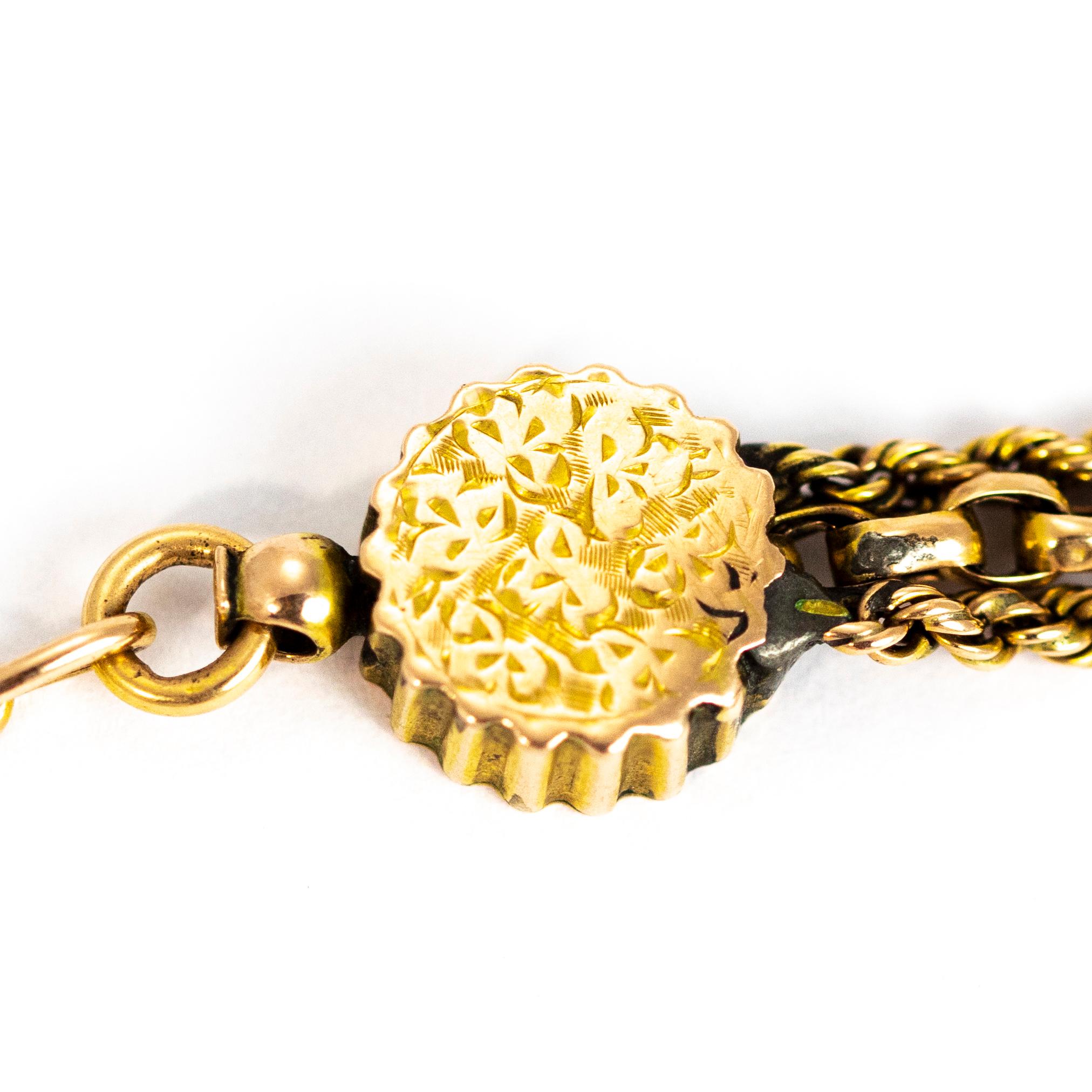 Victorian 9 Carat Gold Albertina Bracelet 1