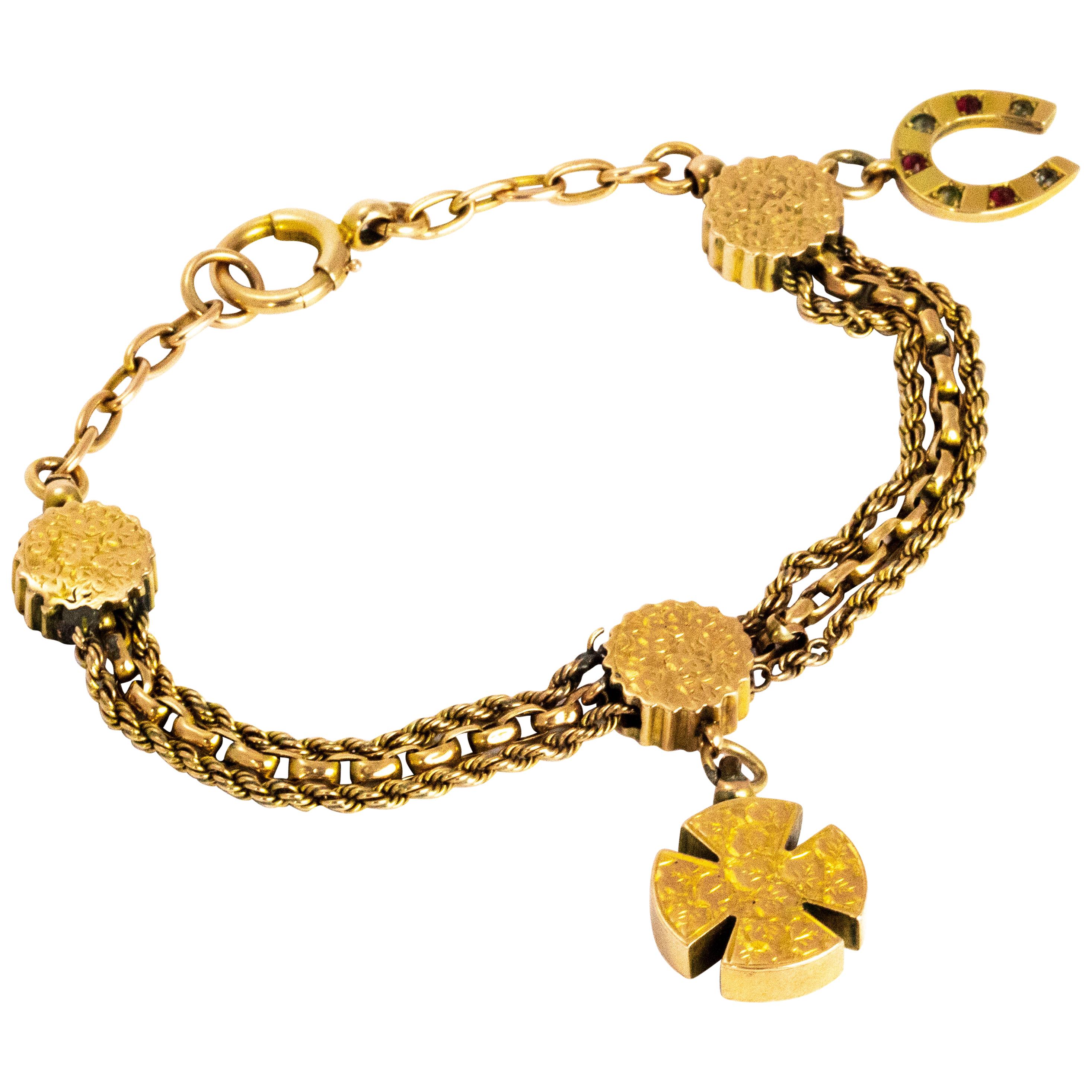Victorian 9 Carat Gold Albertina Bracelet