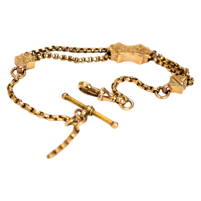 Victorian 9 Carat Gold Albertina Bracelet at 1stDibs