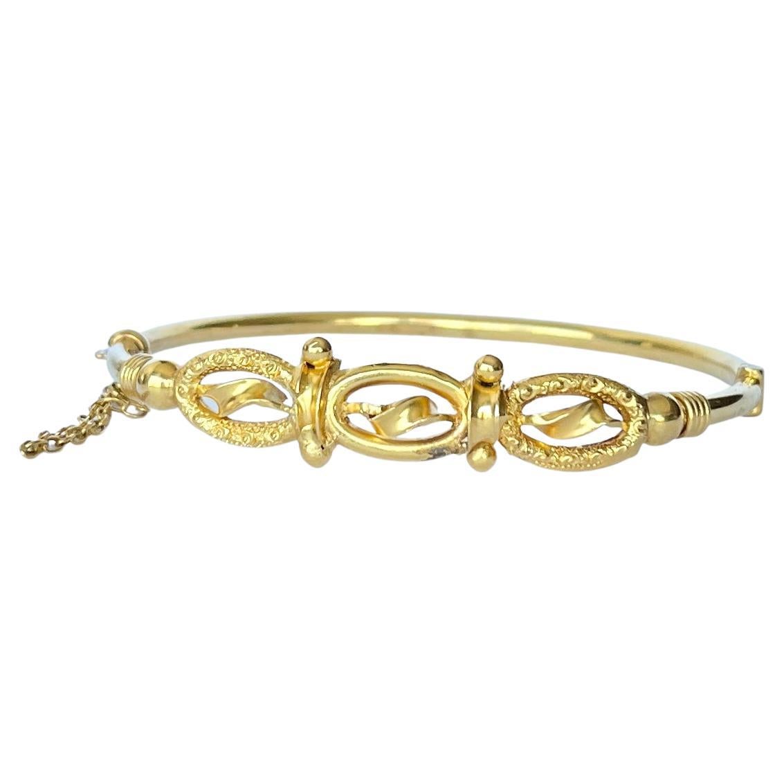 Victorian 9 Carat Gold Bangle For Sale