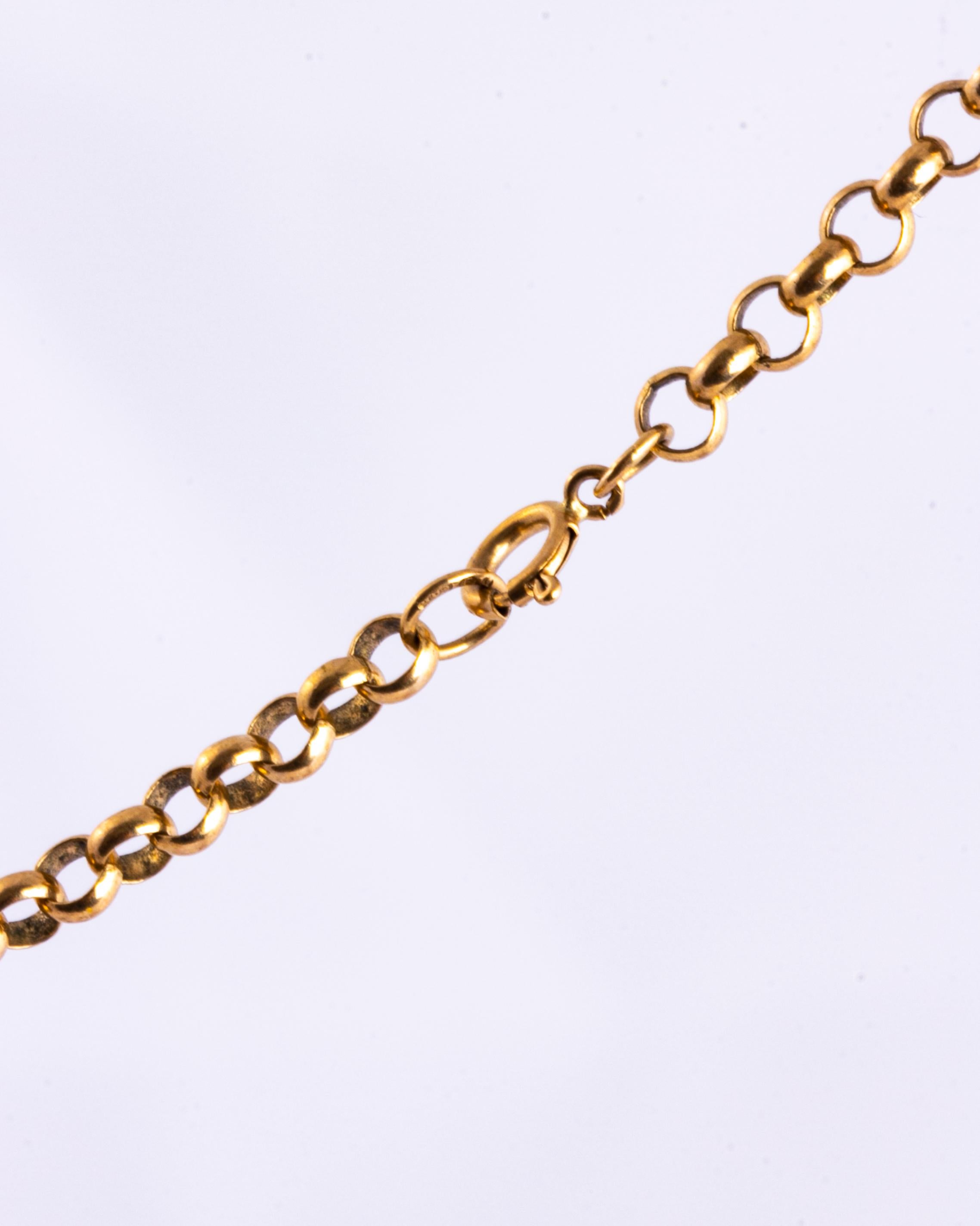 viktorianische 9 Karat Gold Gürtelkette Halskette (Viktorianisch) im Angebot