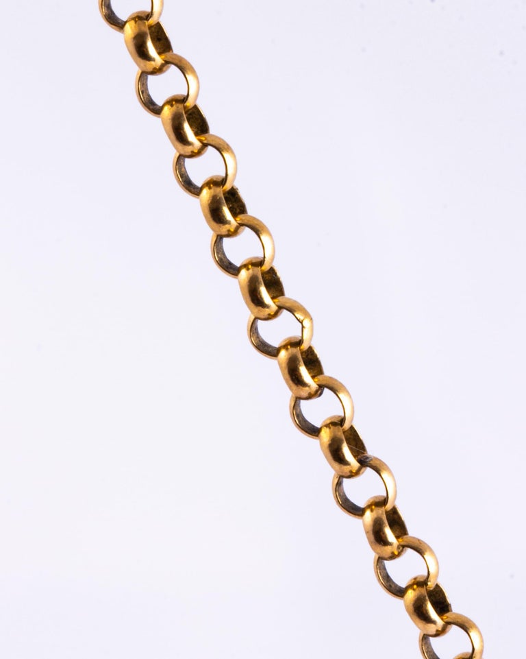 Victorian 9 Carat Gold Belcher Chain Necklace For Sale at 1stDibs