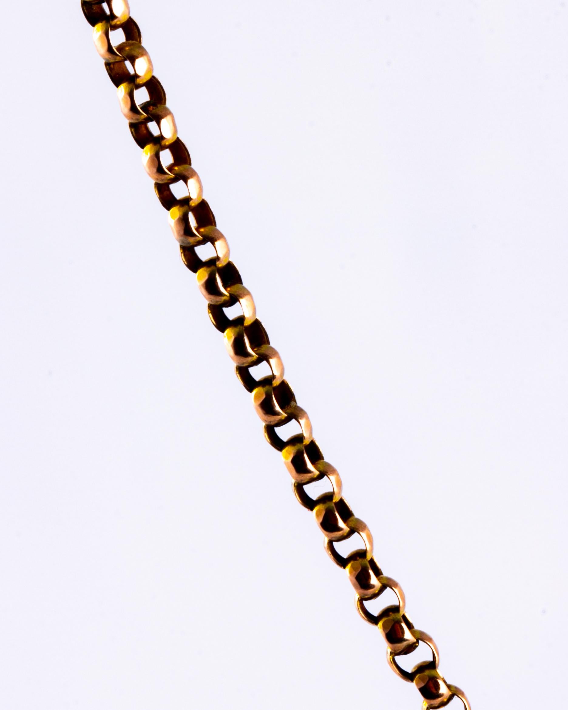 Victorian 9 Carat Gold Belcher Chain Necklace In Good Condition In Chipping Campden, GB