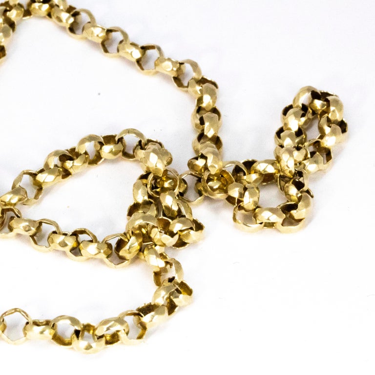 Victorian 9 Carat Gold Belcher Chain Necklace at 1stDibs