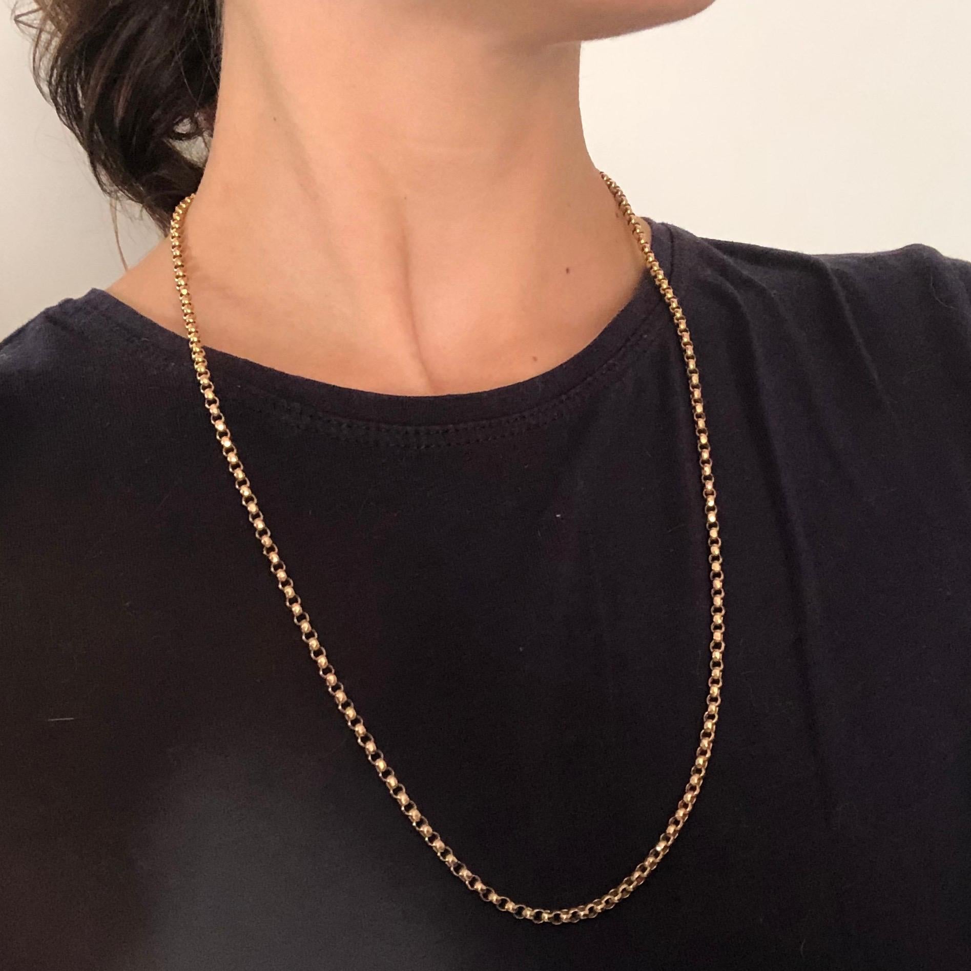 Victorian 9 Carat Gold Belcher Chain Necklace 1