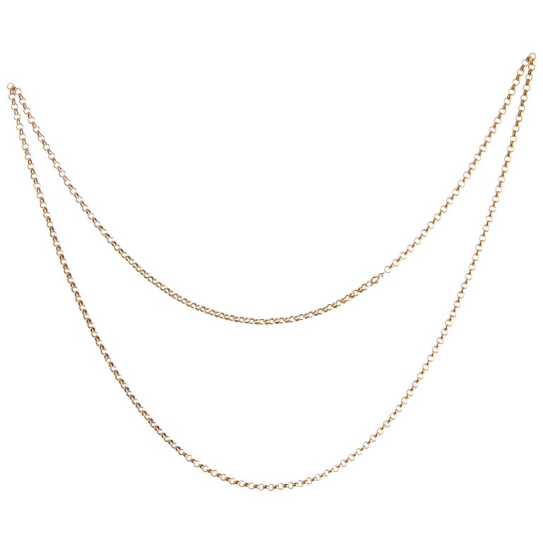 Victorian 9 Carat Gold Belcher Chain Necklace For Sale at 1stDibs