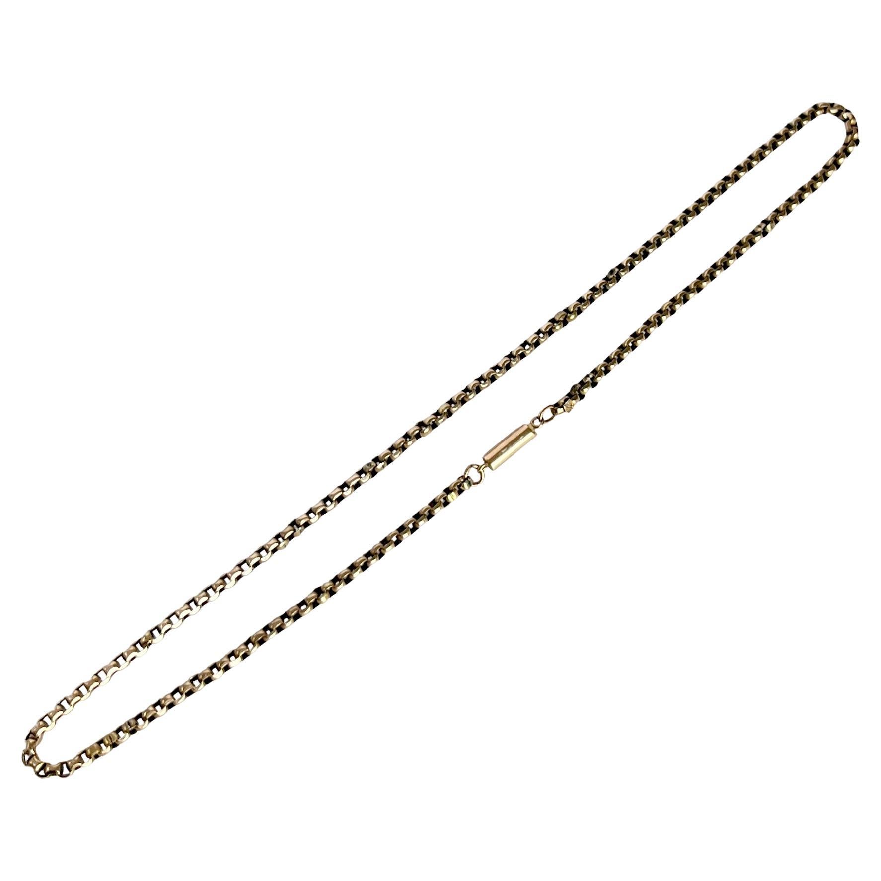 Victorian 9 Carat Gold Belcher Chain Necklace For Sale