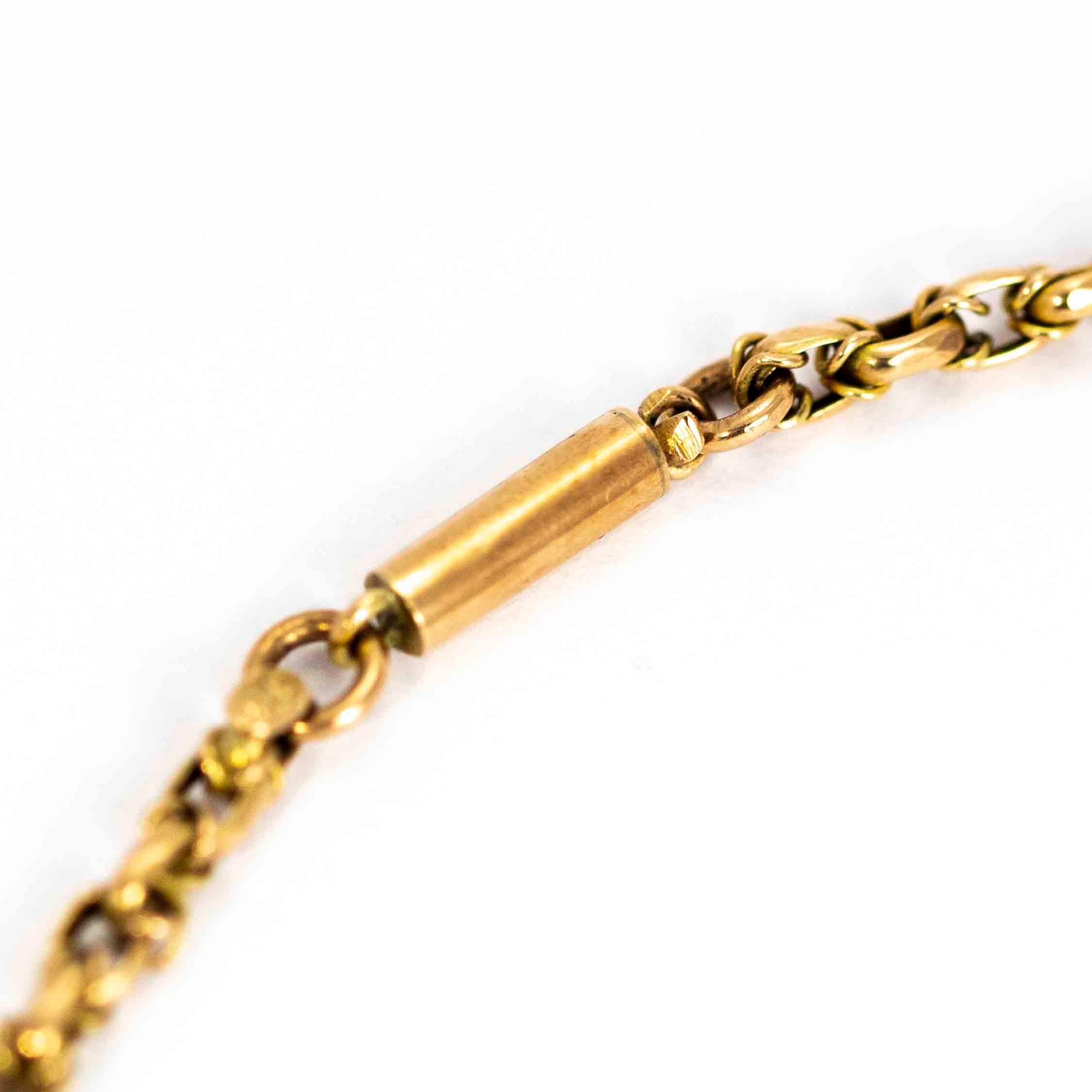 Women's or Men's Victorian 9 Carat Gold Belcher Link Chain Necklace