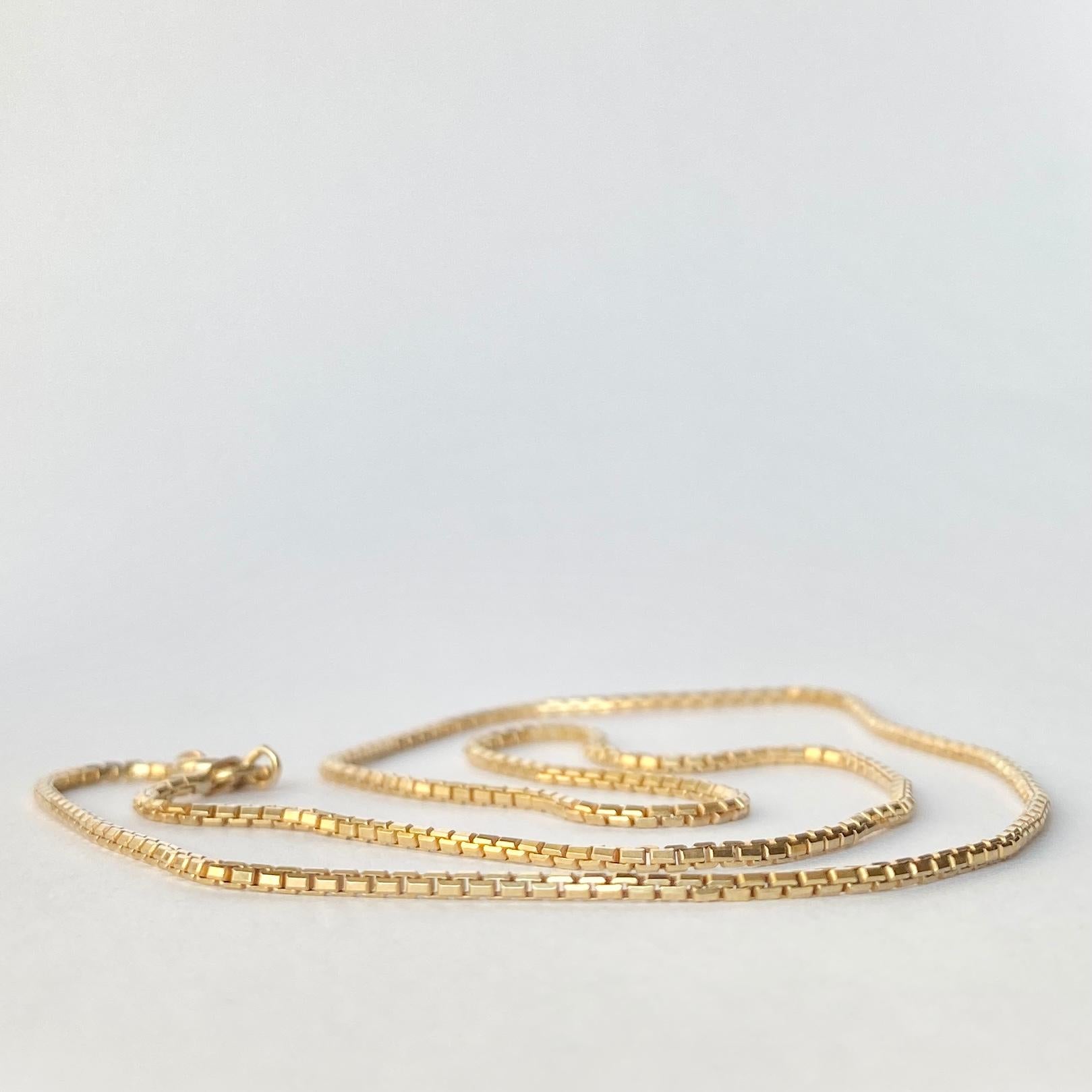 Modern Victorian 9 Carat Gold Box Link Necklace