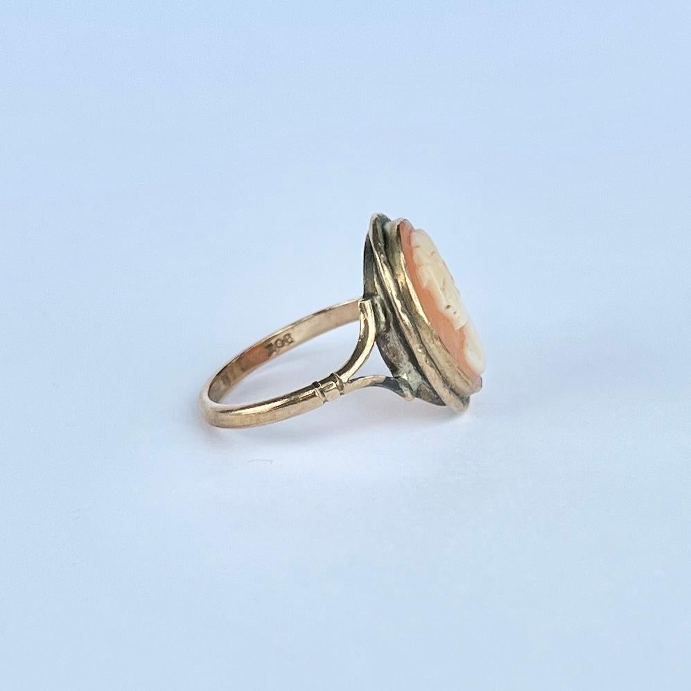 Victorian 9 Carat Gold Cameo Ring For Sale 1